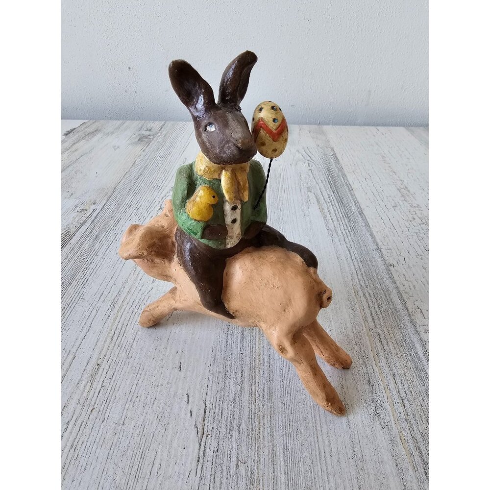 Vintage Bethany lowe pig Easter Bunny rabbit RARE chocolate spring egg chicken u